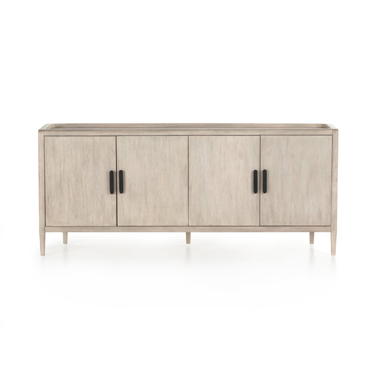Arlo Transitional Mahogany Sideboard with Metal Handles - Gray
