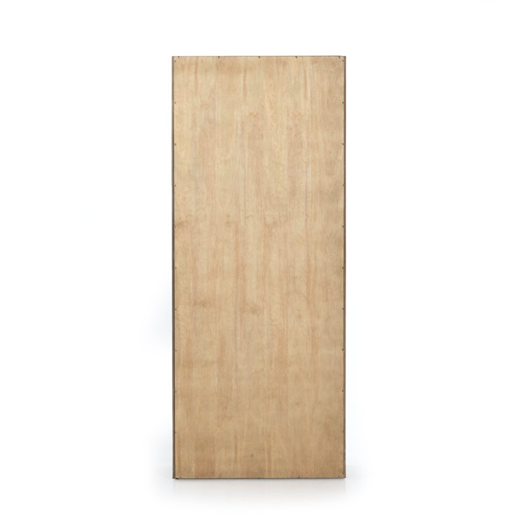 Honey Oak Veneer Adjustable Bookcase with Handwoven Cane Paneling