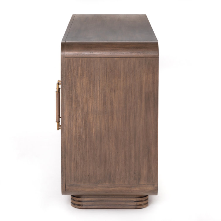 Mahogany Fluted 65'' Sideboard with Blackened Brass Pulls