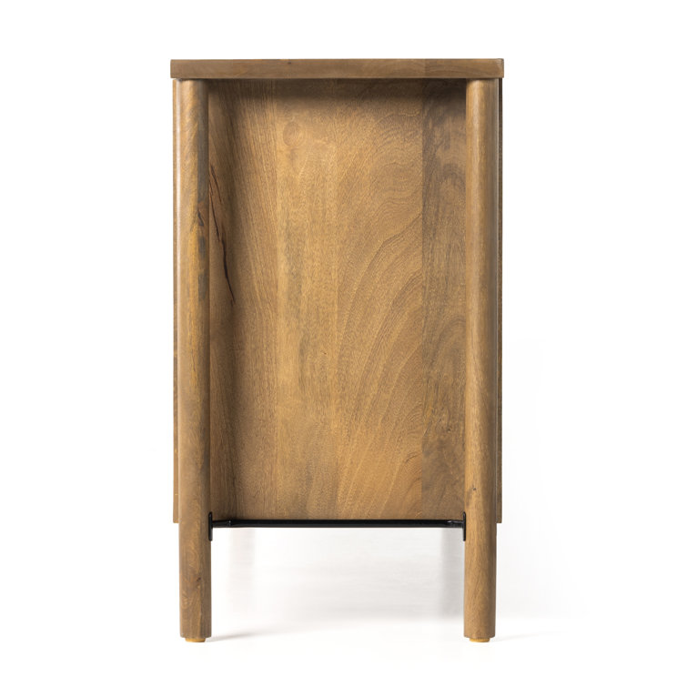 Veta 74'' Taupe Cane and Mango Wood Sideboard
