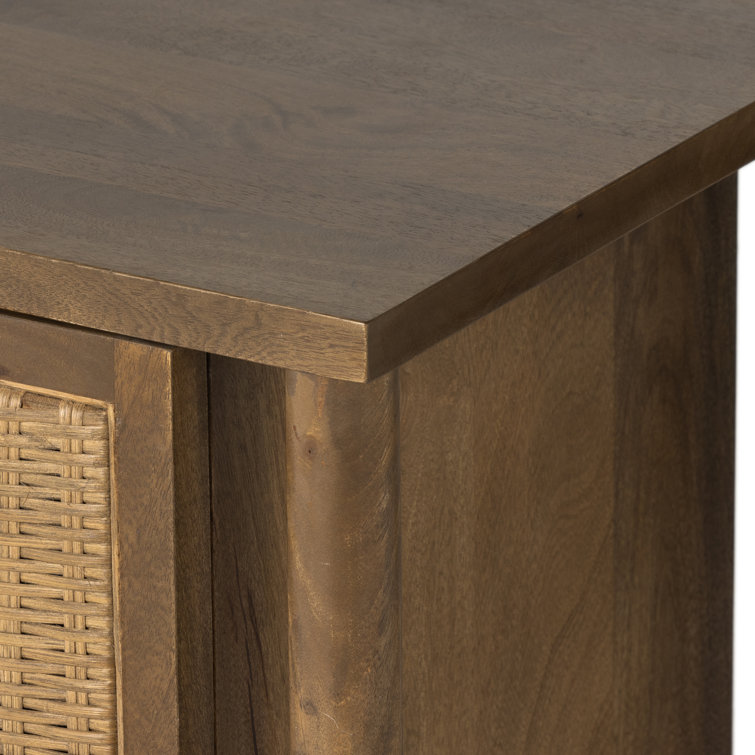 Veta 74'' Taupe Cane and Mango Wood Sideboard
