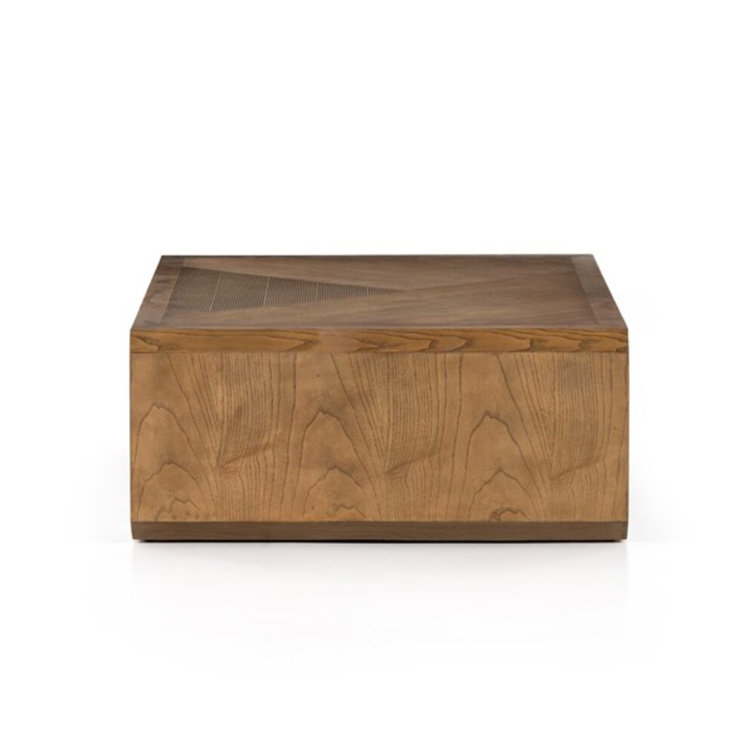 Natural Ash Rectangular Outdoor Wood Coffee Table with Storage