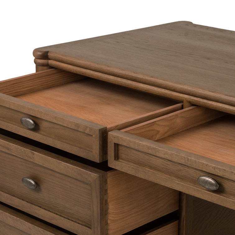 Toasted Oak Executive Desk with Drawers