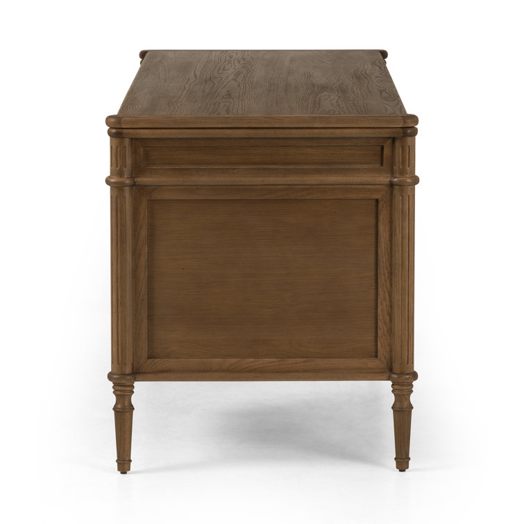Toasted Oak Executive Desk with Drawers