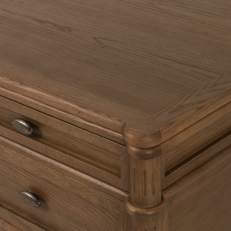 Toasted Oak Executive Desk with Drawers