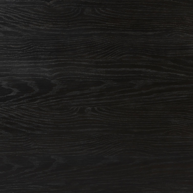 Distressed Black Solid Oak Executive Writing Desk with Drawers