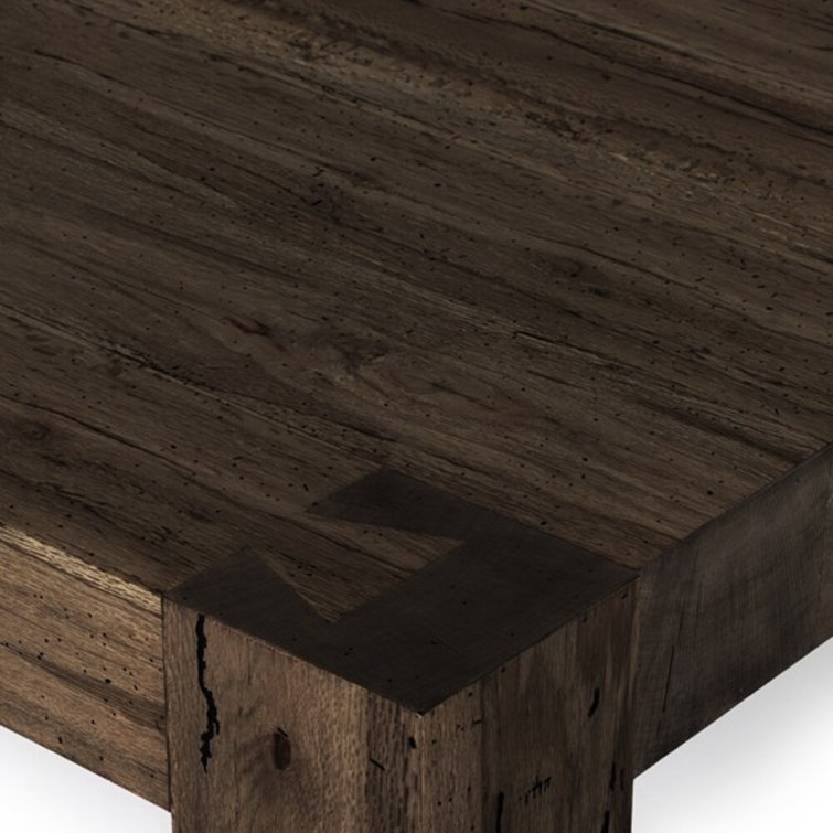 Ebony Rustic Wormwood Oak Rectangular Coffee Table with Storage
