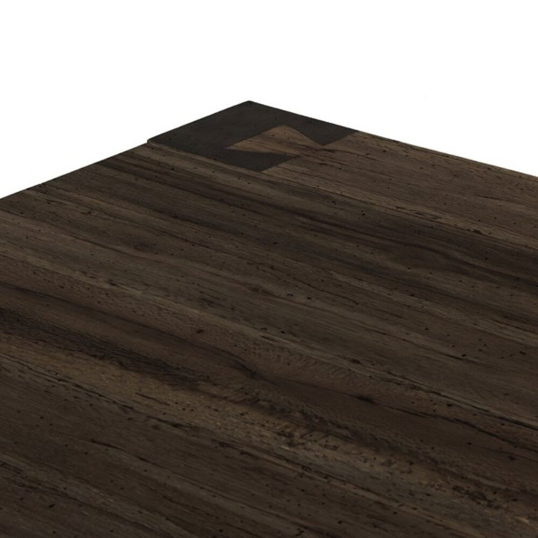 Ebony Rustic Wormwood Oak Rectangular Coffee Table with Storage