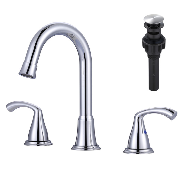 Polished Chrome 8 in. Widespread Double Handle Bathroom Faucet