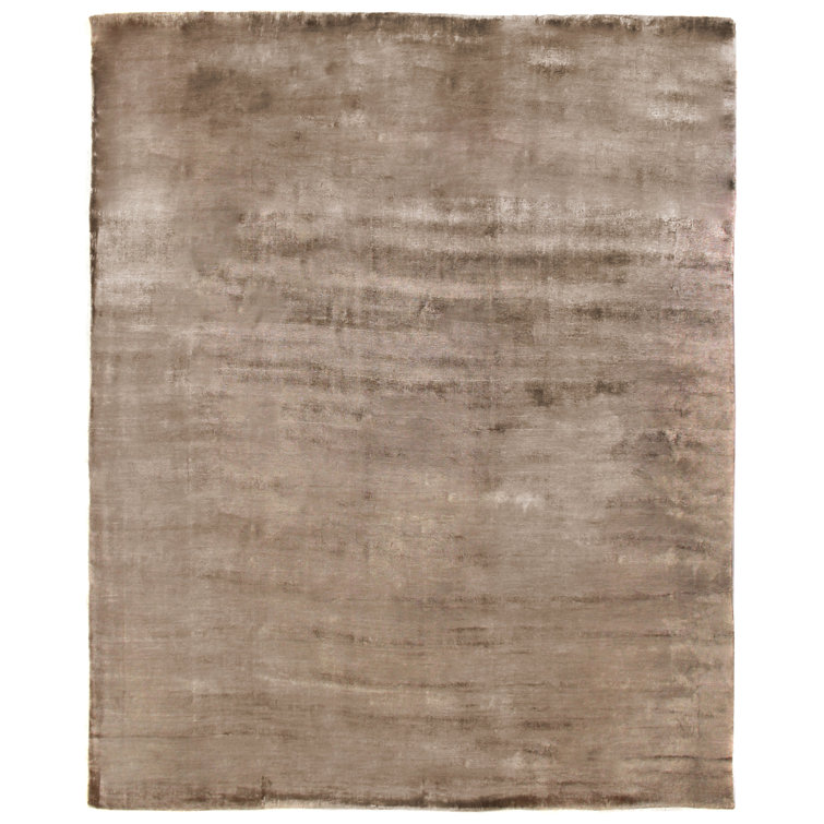 Elegant Striations Handmade Viscose Area Rug, 6' x 9'