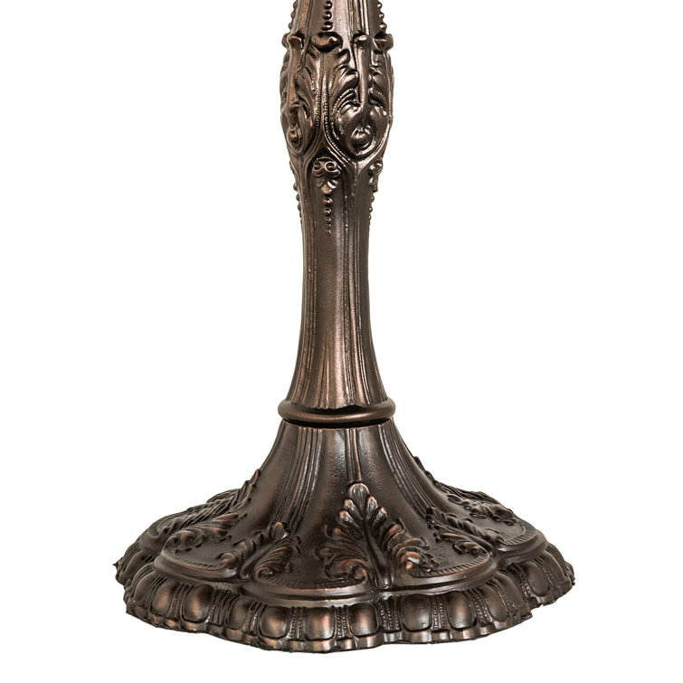 Mahogany Bronze 26" Table Lamp with Ruby and Pink Glass Shade