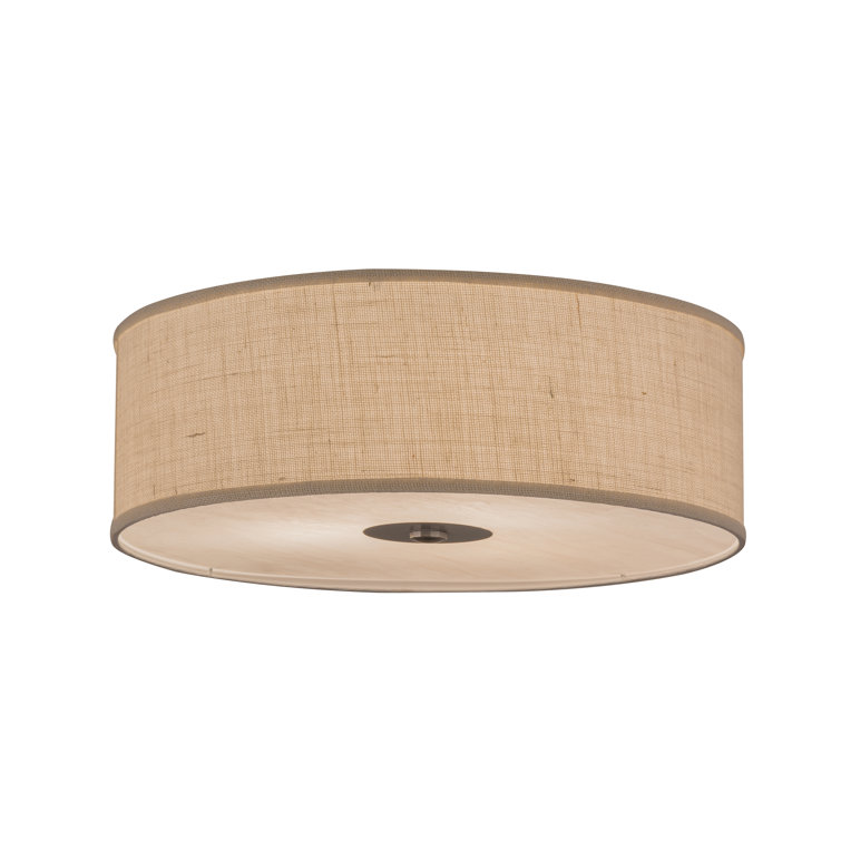 Nickel and Glass 24" Drum LED Flush Mount Light