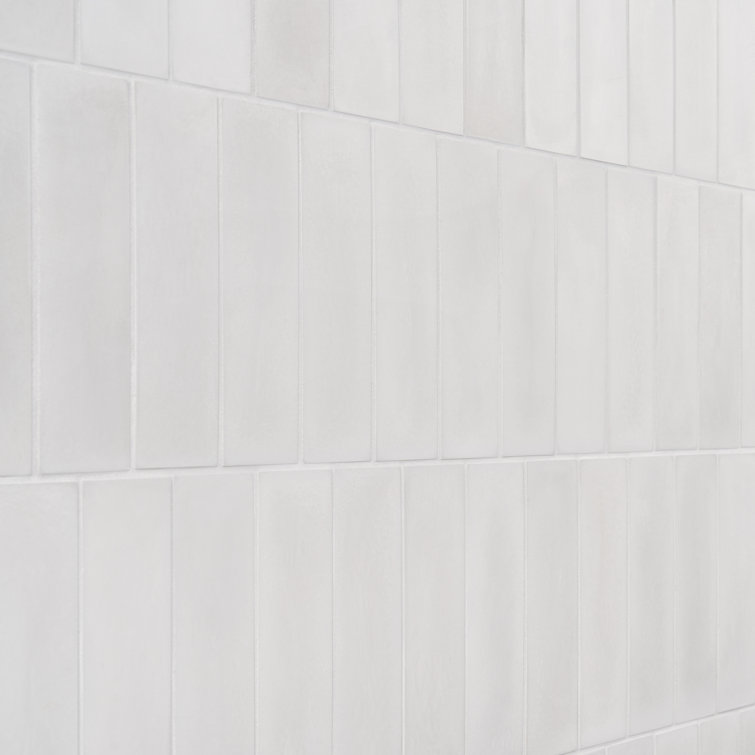 Mist Gray Matte Cement Rectangular Wall Tile 2" x 8"