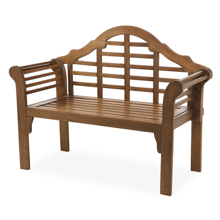 Eco-Friendly Lutyens Eucalyptus Wood Garden Bench in Natural Finish