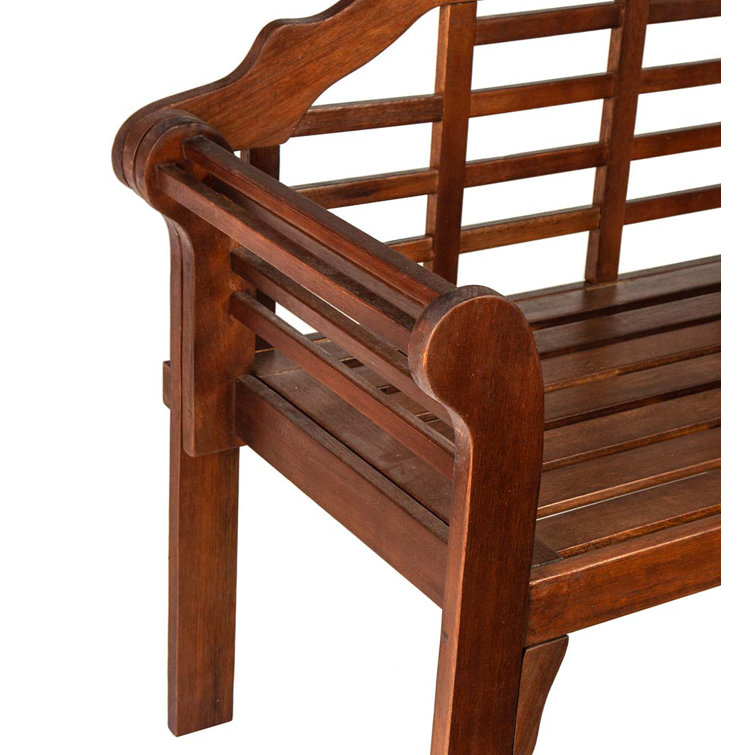 Eco-Friendly Lutyens Eucalyptus Wood Garden Bench in Natural Finish