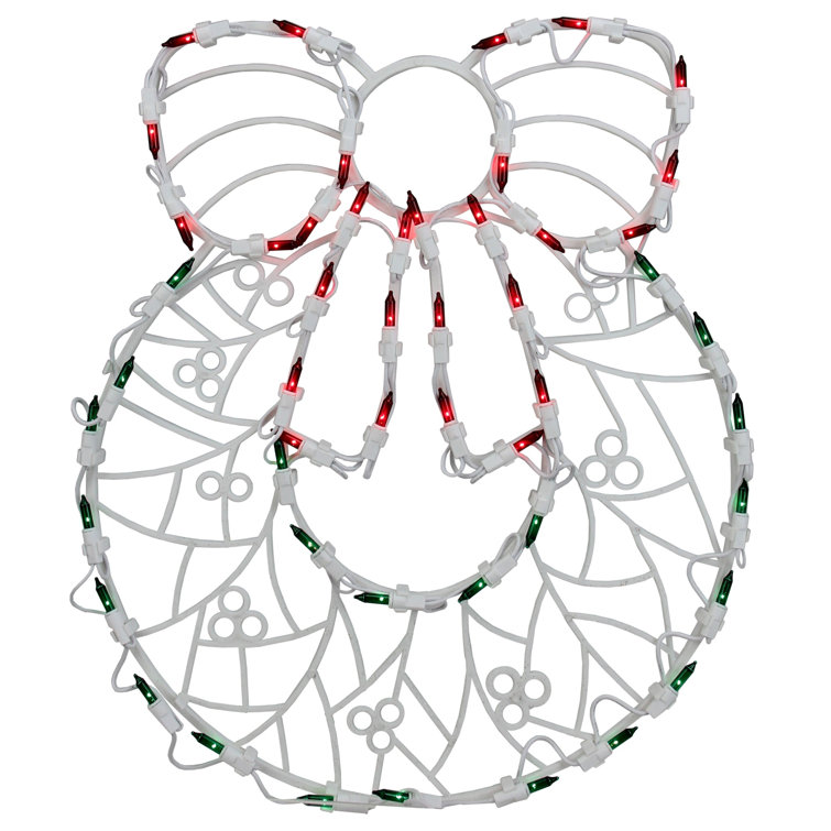 16" Lighted Christmas Wreath Window Silhouette Decoration