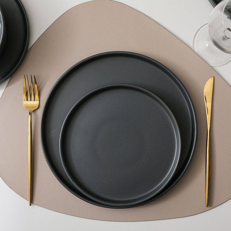 Celina 16-Piece Grey Stoneware Dinnerware Set