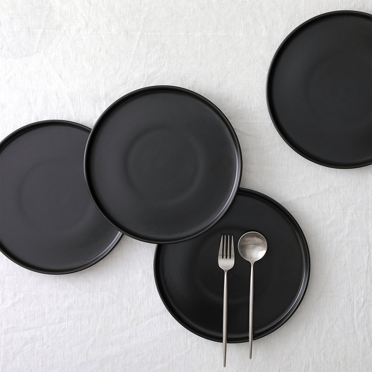 Celina Black Ceramic 12-Piece Dinnerware Set