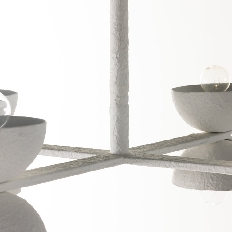 Santorini Hand-Molded 8-Light Matte White Plaster Chandelier