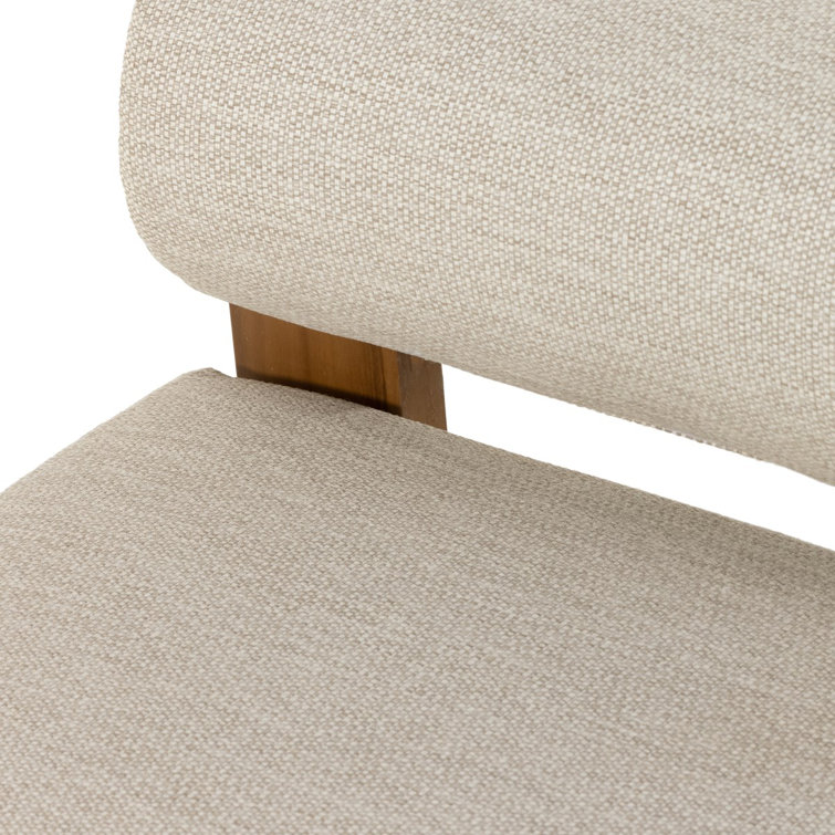Solano Natural Teak 30" Stationary Outdoor Chair with Faye Sand Cushion