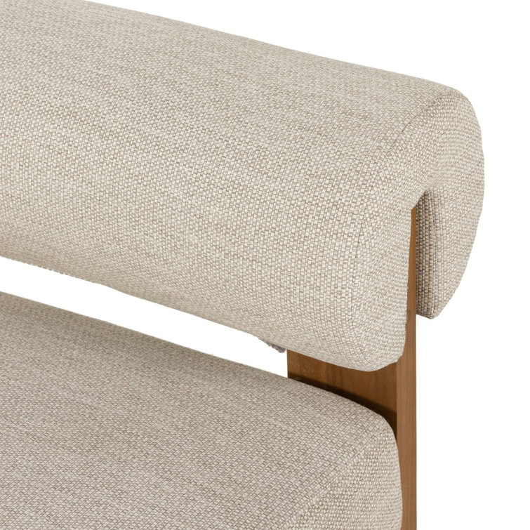 Solano Natural Teak 30" Stationary Outdoor Chair with Faye Sand Cushion