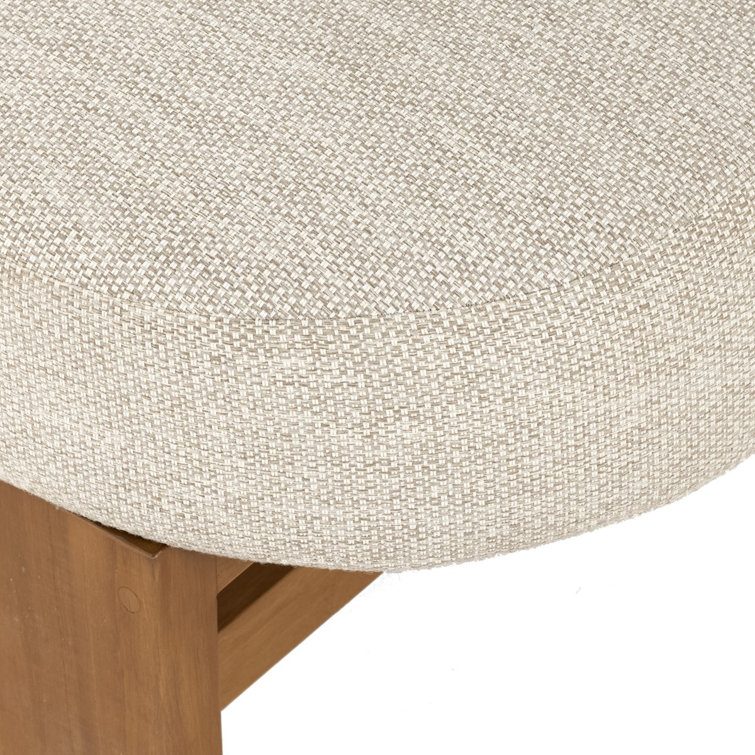 Solano Natural Teak 30" Stationary Outdoor Chair with Faye Sand Cushion