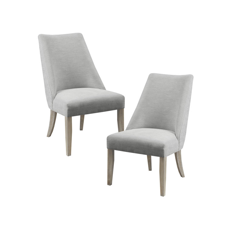 Light Grey Upholstered High Back Dining Side Chair Set