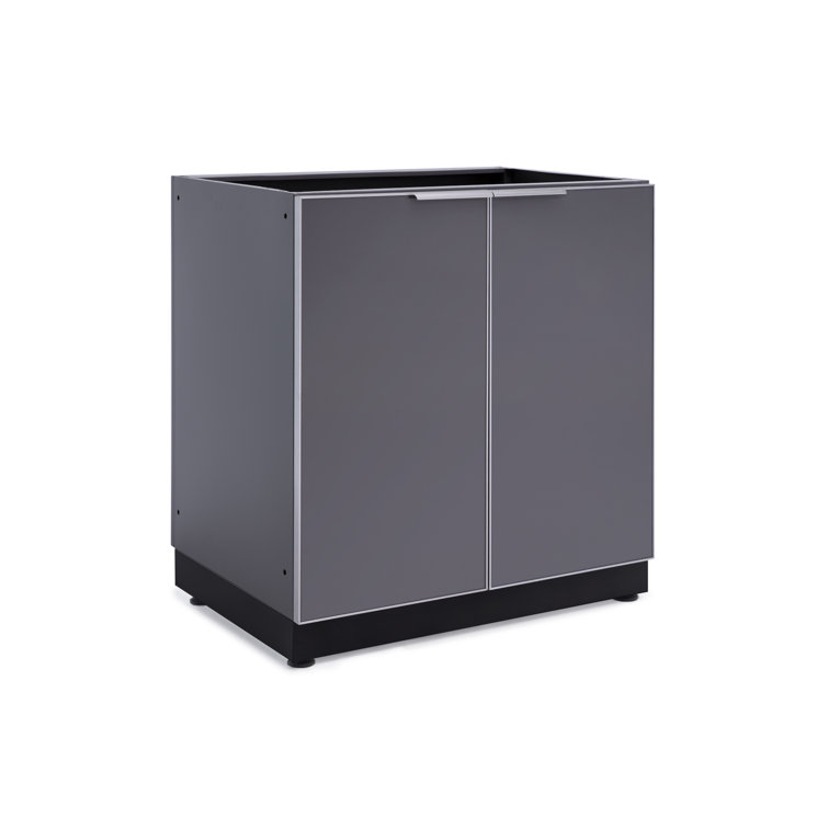 Slate Gray Aluminum Outdoor Kitchen 2-Door Cabinet Base
