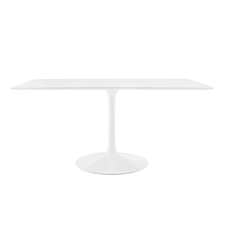 Lippa 60" White Rectangular Mid-Century Modern Dining Table