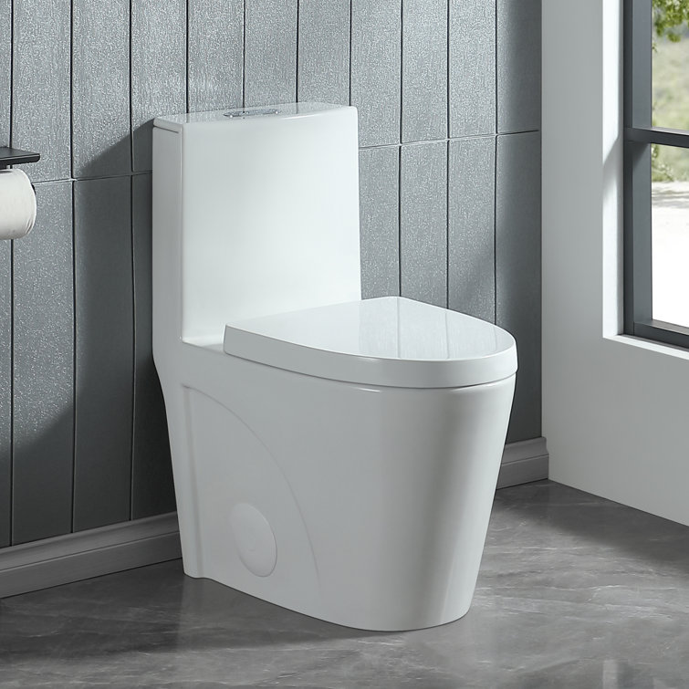 Glossy White Dual Flush Comfort Height One-Piece Toilet