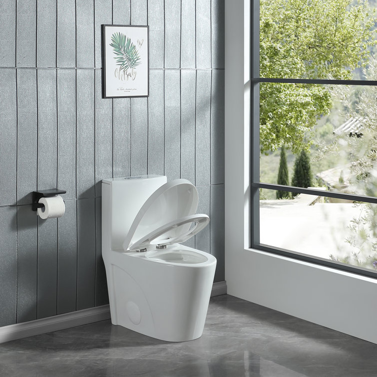 Glossy White Dual Flush Comfort Height One-Piece Toilet