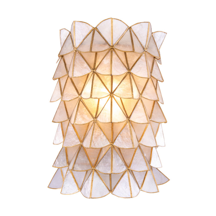 Oxidized Gold Leaf Coastal Chic Capiz Shell Sconce