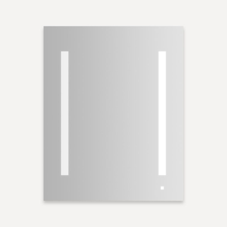 Modern Silver Framed Bluetooth Medicine Cabinet with LED Lighting