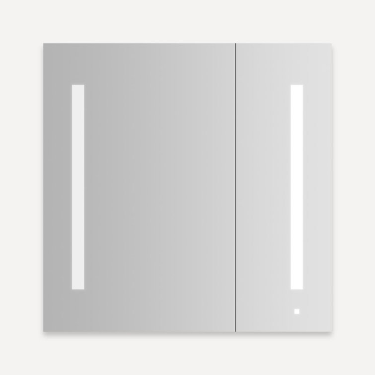 Modern Frameless Rectangular Medicine Cabinet with Interior Mirror and Bluetooth, 30" x 29.25"