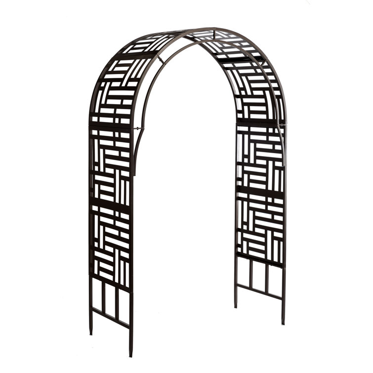 Geometric Black Metal Garden Arch Arbor