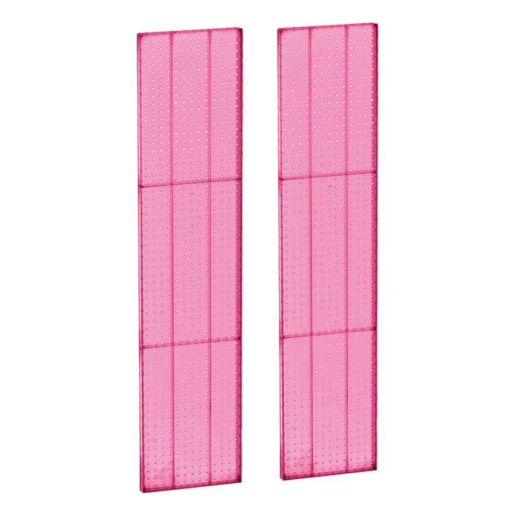 Pink Styrene Pegboard Wall Panel Storage Solution, 60" x 13.5", 2-Pack