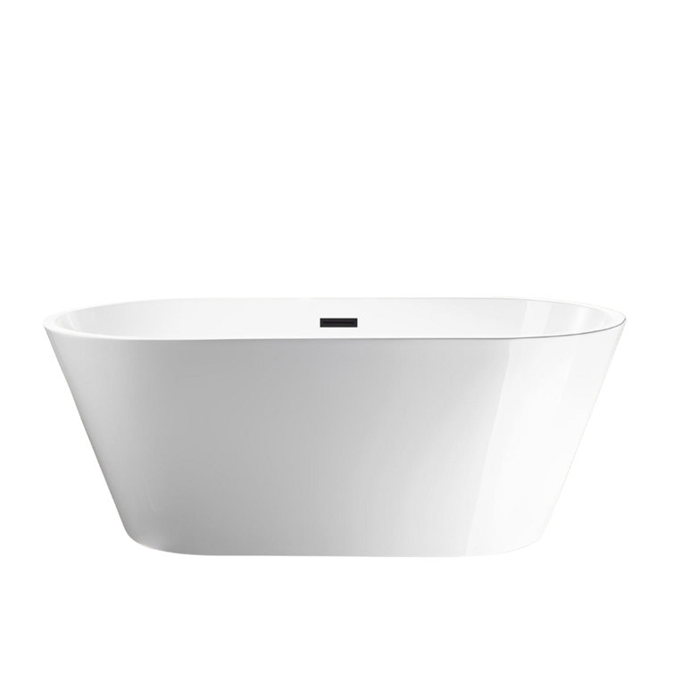 54'' White Freestanding Acrylic Soaking Bathtub