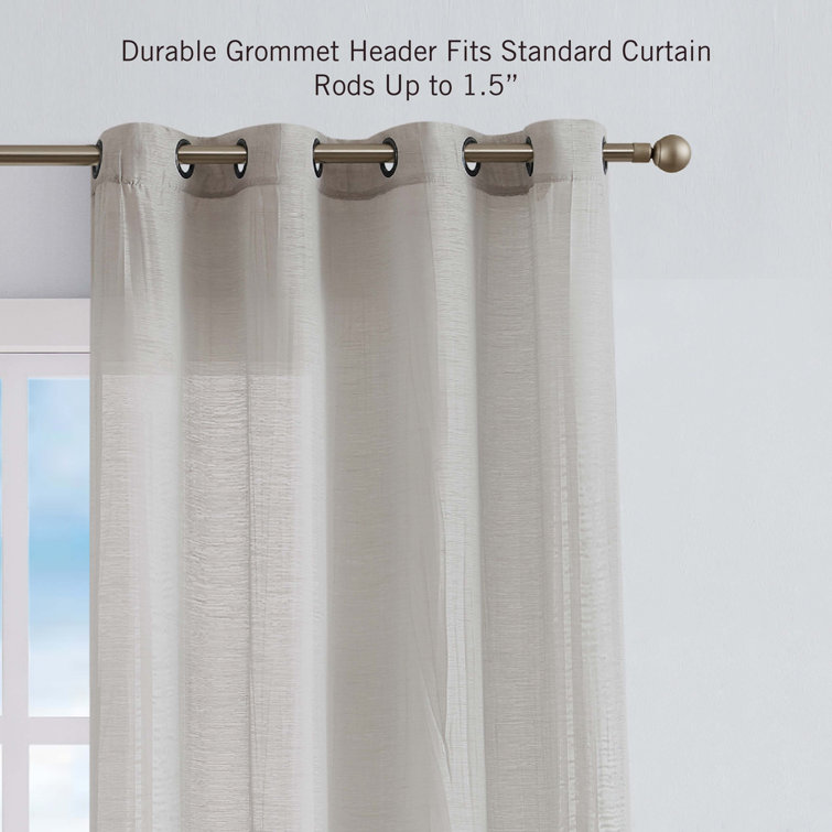 Taupe Sheer Grommet 84" x 104" Polyester Window Curtains