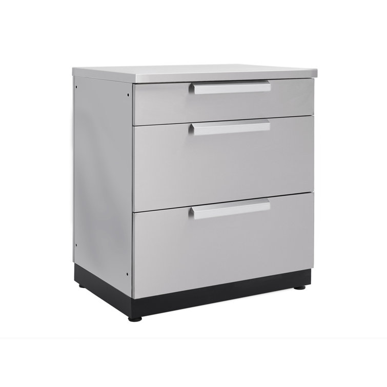 Stainless Steel 3-Drawer Outdoor Kitchen Cabinet