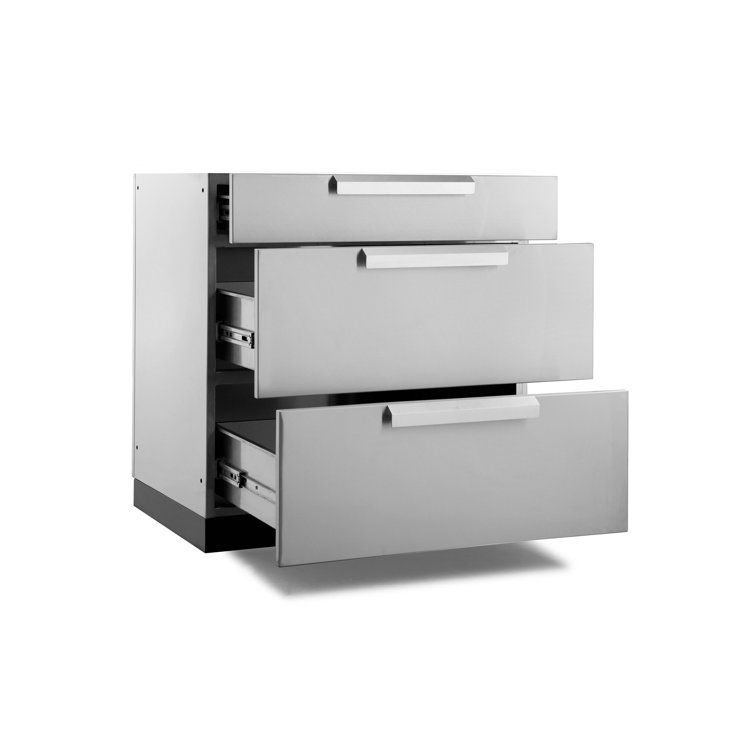 Stainless Steel 3-Drawer Outdoor Kitchen Cabinet