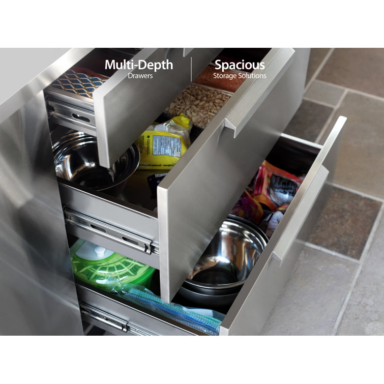 Stainless Steel 3-Drawer Outdoor Kitchen Cabinet