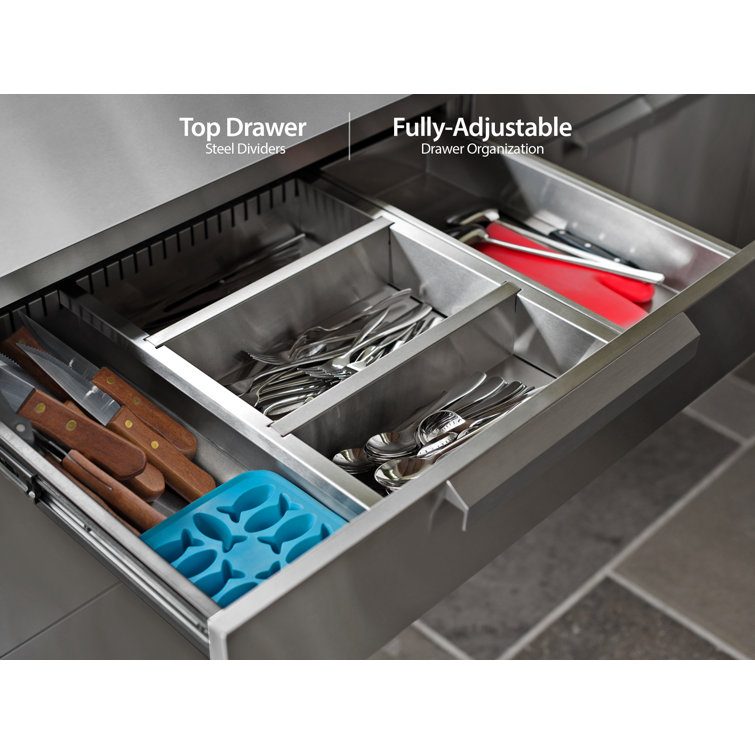 Stainless Steel 3-Drawer Outdoor Kitchen Cabinet