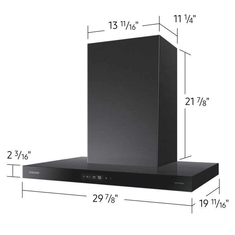 30" Clean Deep Charcoal Stainless Steel Wall Mount Hood