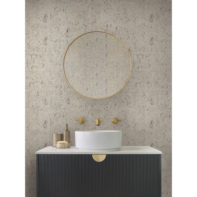 Pearl and Gold Vinyl Grasscloth Wallpaper Roll