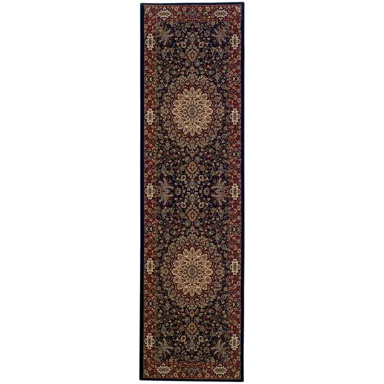 Shelburne Red Tufted Oriental Synthetic Runner Rug