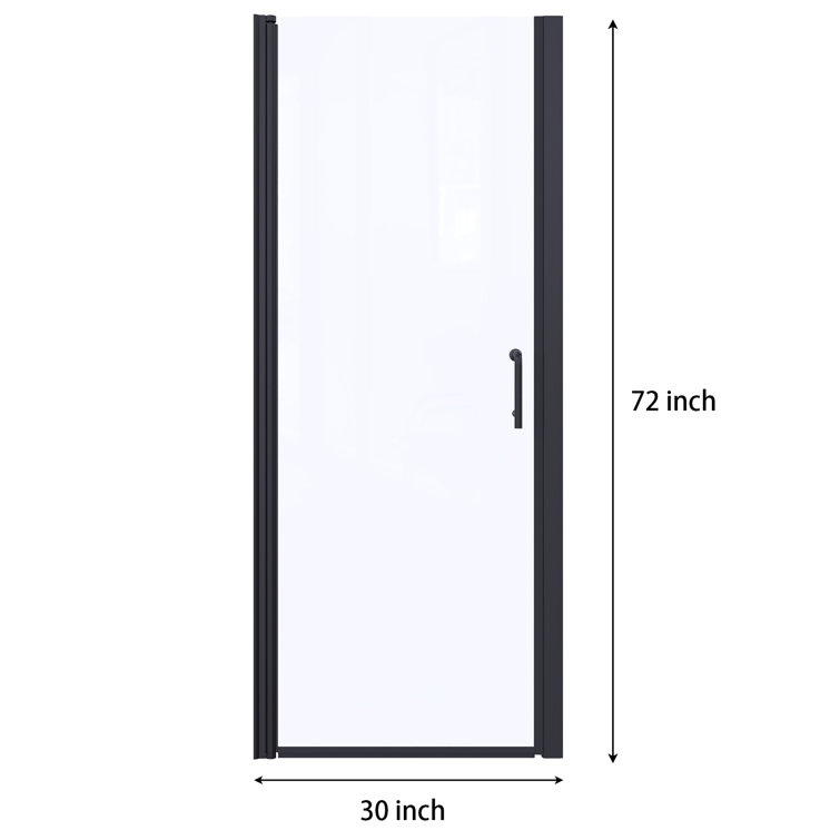 30'' Black Semi-Frameless Bi-Fold Shower Door with Clear Glass