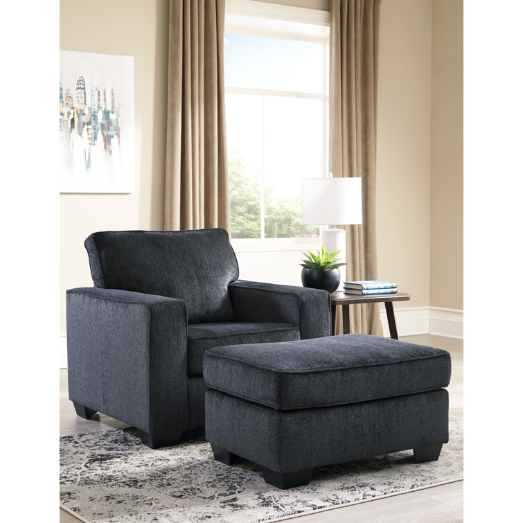 Contemporary Slate Gray 38" Chenille Upholstered Armchair