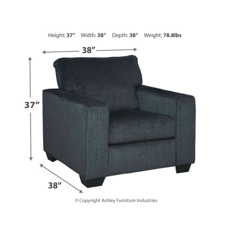 Contemporary Slate Gray 38" Chenille Upholstered Armchair