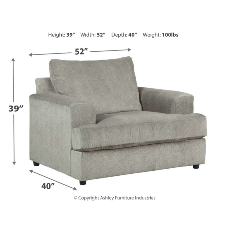Gray Microfiber Chair and a Half with Wood Frame