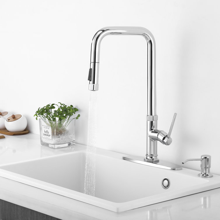 Polished Chrome Single Handle Pull Down Kitchen Faucet